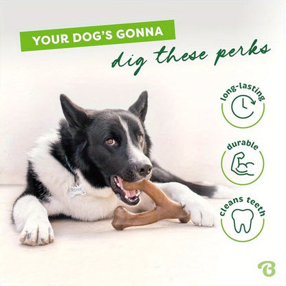 Dog Chew Toy Bacon Flavor Teeth Cleaning Bone – Durable Interactive Chew Stick for Aggressive Chewers, Dental Cleaning Toy for Dogs & Cats