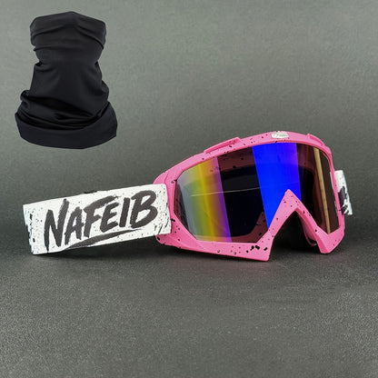 Ski Goggles with Headscarf Set – PC Lens TPU Frame, Windproof Dustproof, Helmet Compatible for Men Women Adults, Multiple Color Options