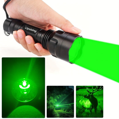 Flashlight Red, Green or White Hunting Light with Remote Switch, 18650 Battery and Mount Options
