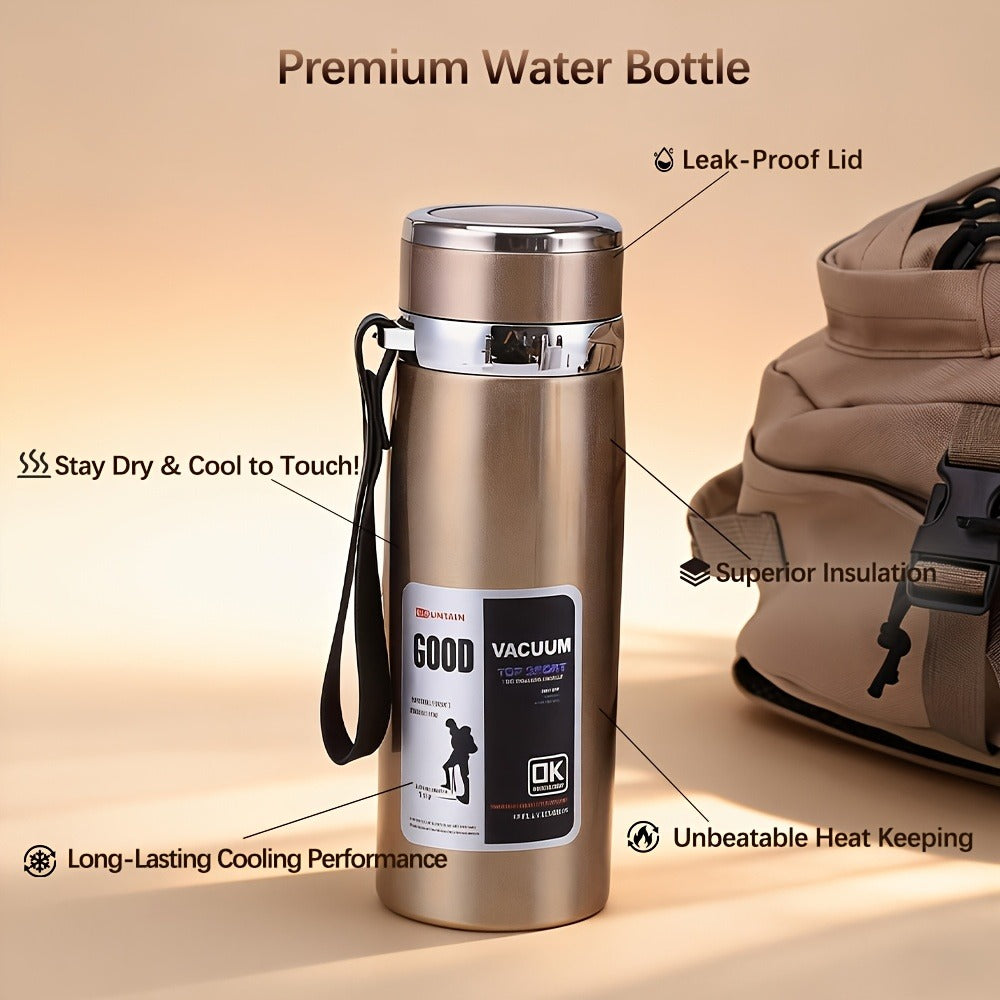 Insulated Water Bottle 1000ml 316 Stainless Steel – Double Wall Vacuum Flask with Leak-Proof Lid, Wide Mouth