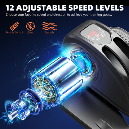 Electric Under Desk Elliptical Machine 12-Speed Seated Leg Exerciser with Remote Control, Quiet Motorized Pedal Stepper for Seniors & Home