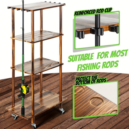 Rolling Storage Rack 3 & 4 Tier Cylindrical Mobile Organizer with Wheels – Freestanding Bathroom Kitchen Bedroom Shelf Tower