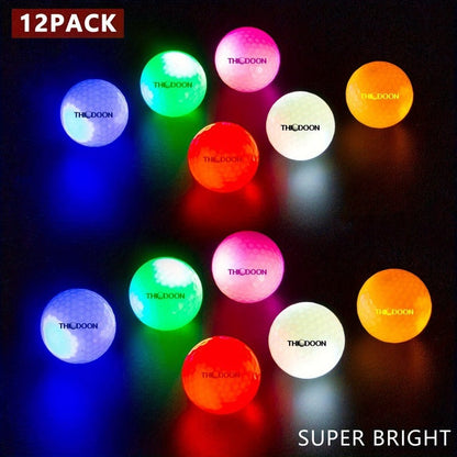 Glow in the Dark Golf Balls 12 Pack – LED Night Golf Balls for Nighttime Play, Luminous Glowing Golf Ball Set