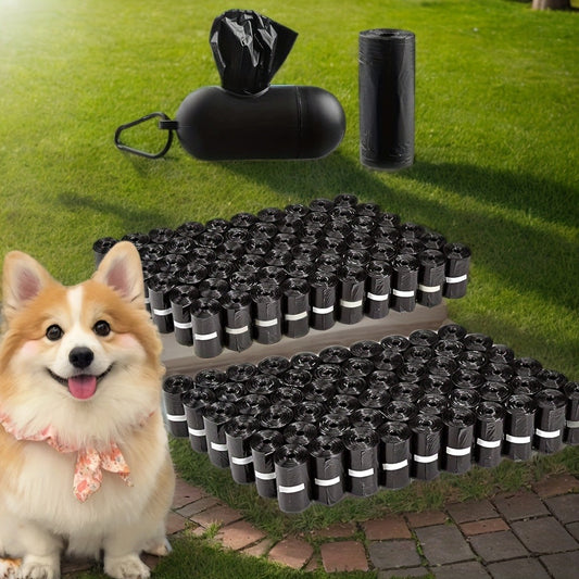 Dog Waste Bag Dispenser with D-Ring – 900 Bags Included, 60 Rolls, Leash & Key Attachment, Portable Poop Bag Holder for Walking