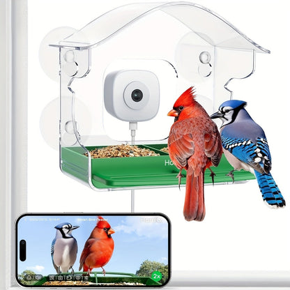 Smart Bird Feeder Camera 2K HD WiFi - AI Capture Night Vision