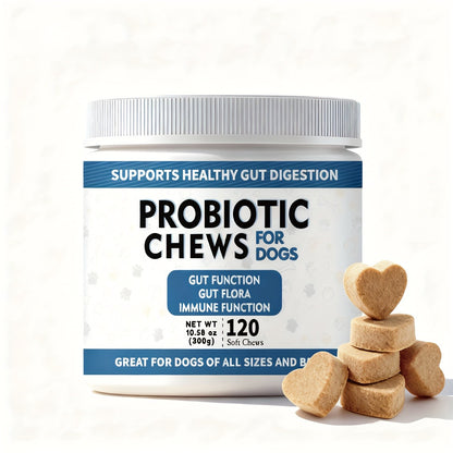 Dog Probiotic & Digestive Enzyme Chews with Prebiotics – Gut Health, Skin Sensitivity Support & Digestive Balance Soft Chew Supplement