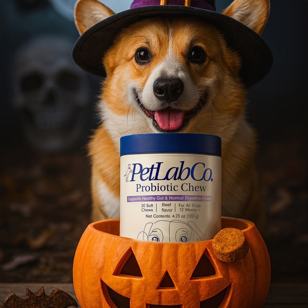 Dog Probiotic & Prebiotic Chewable Treats with Natural Ingredients – Supports Gut Health & Quality of Life for All Breeds