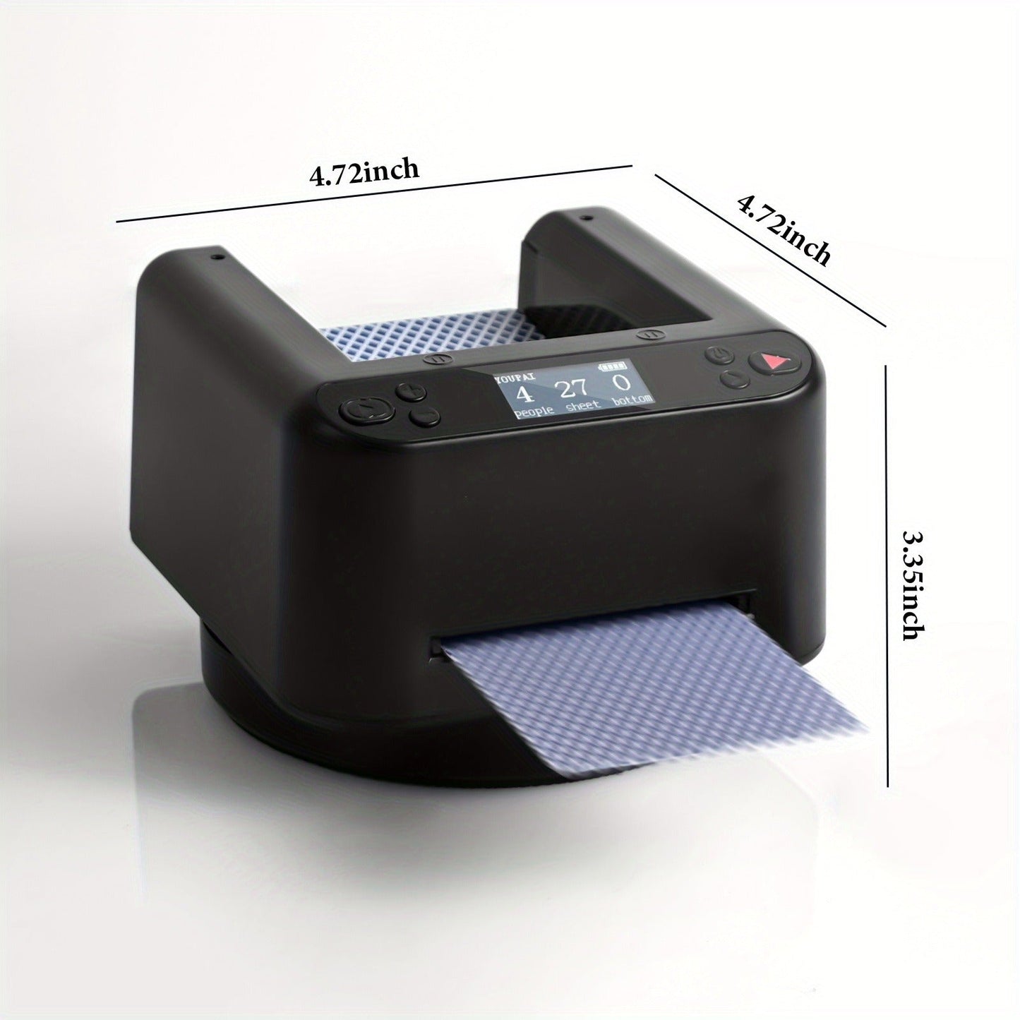 Rechargeable 360-Degree Automatic Card Dealer with Double-Layer Deck Tray, 5000mAh Battery and Black or White Finish