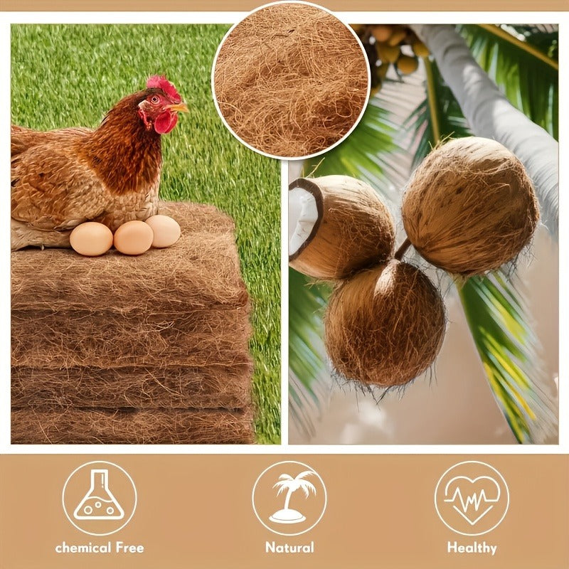 Chicken Coop Nesting Box Pads 12x12" – Natural Egg-Laying Bedding Material for Hen House, Reusable Nest Box Liner for Most Chicken Coops