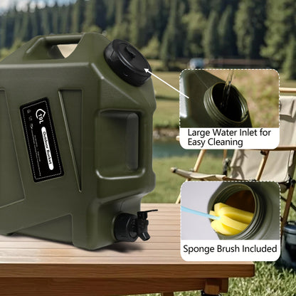 Water Storage Container with Spigot 2 Handles BPA Free PVC Collapsible Water Jug for Camping Outdoor RV Hiking Emergency Survival Portable