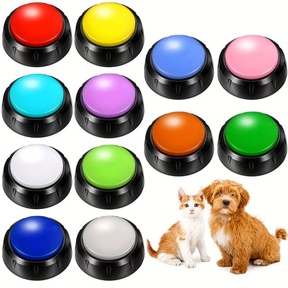 Dog Communication Buttons 12 Pack Recordable Talking Button Set 30 Second Voice Recording Pet Training Speaking Buttons 12 Colors Gift