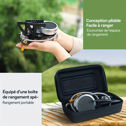 Infrared Camping Stove REDSUN FD1/FD3, 3.0kW Windproof Portable Gas Stove with Collapsible Stand & EVA Case