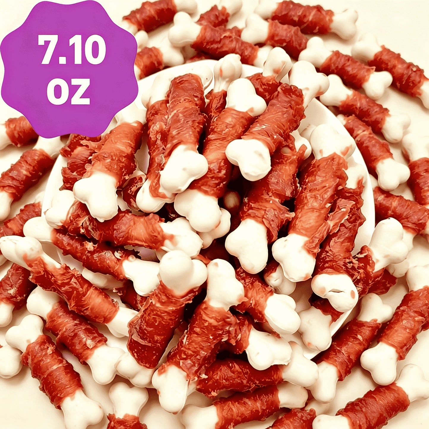Duck Wrapped Dog Treats – Natural Duck Calcium Bones & Dried Chicken Breast, High Protein Digestible Chewing Rewards