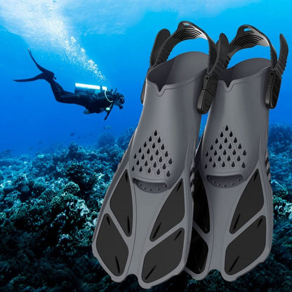 Adjustable Snorkel Diving Fins with Anti-Slip Lace-Up Design – Lightweight PP/TPR Open Heel Fins for Snorkeling Freediving Scuba Diving