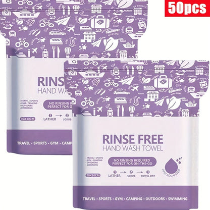 Disposable No-Rinse Soap Towel Sheets for Travel Camping Gym - Portable Foam Bath Towel for Bath Time, Home Spa and Personal Care