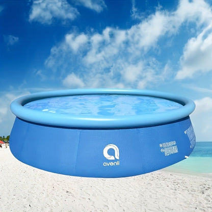 Round Inflatable Swimming Pool 10FT 12FT Circular Above Ground Family Pool Puncture-Resistant Quick for Garden, Patio and Yard Use