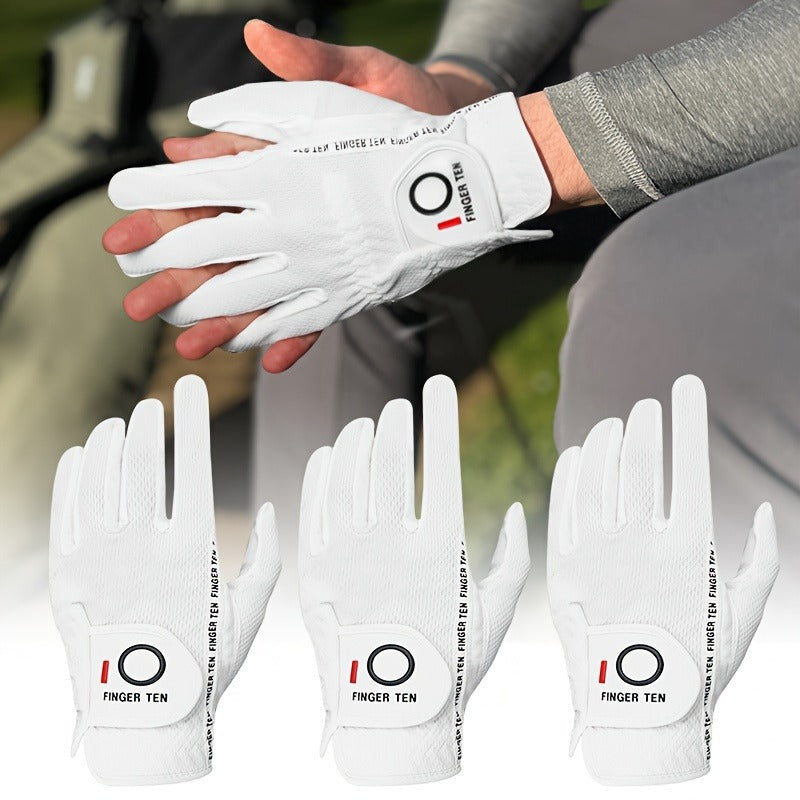 Wet Weather Golf Gloves Rain Grip 3-Pack for Men | Breathable Water-Resistant Golf Gloves for Left & Right Hand