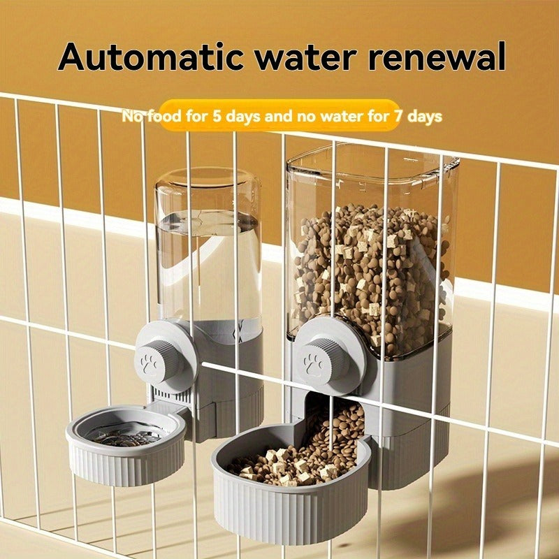 Hanging Cage Pet Water Dispenser & Automatic Feeder – No-Drip Gravity Feed Bowl for Rabbits, Guinea Pigs, Hamsters & Small Animals |