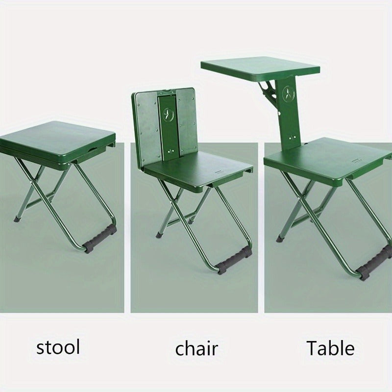 Portable Folding Camping Chair with Backrest – Lightweight Stainless Steel Frame, 150kg Load Capacity, Compact Outdoor Chair for Hunting