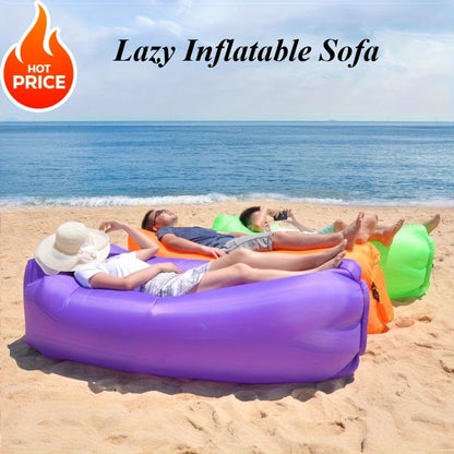 Inflatable Air Sofa Outdoor Camping Lounger 440LB Heavy Duty Quick Inflate Portable Lazy Bag Sofa Bed with Carry Bag Lightweight Compact