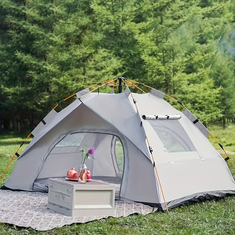 Camping Tent 2-Person Auto Pop-Up with Oxford Cloth, Fiberglass Poles and Four Door-Window Options