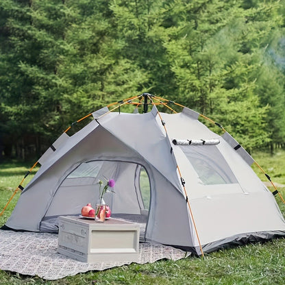 Camping Tent 2-Person Auto Pop-Up with Oxford Cloth, Fiberglass Poles and Four Door-Window Options