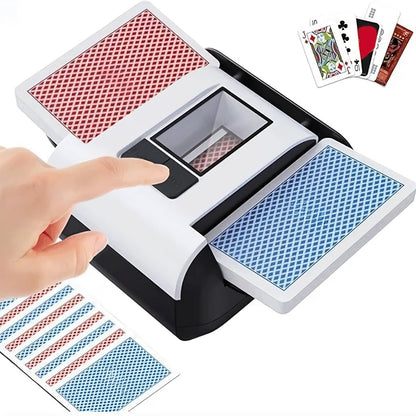 Automatic Card Shuffler USB Rechargeable 2000mAh Smart Sensor Dual Mode One-Button Start Hands-Free for Texas Hold'em Bridge Blackjack