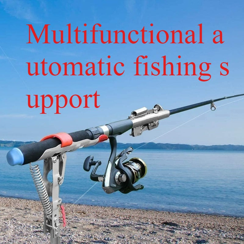 Spring Fishing Rod Holder with Auto Hook Setter – Adjustable High-Sensitivity Stainless Steel Bank Fishing Pole Stand