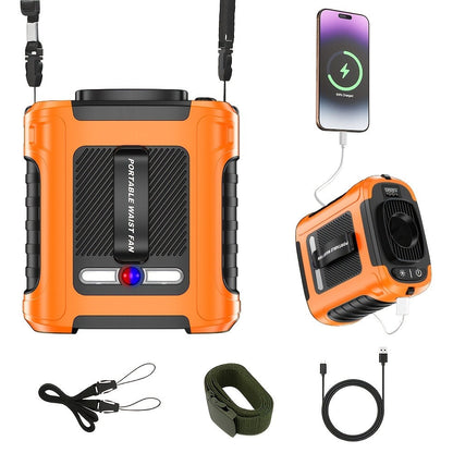 Wearable Neck Fan Rechargeable 10000mAh, 5-in-1 Portable USB Fan 22000RPM Brushless Motor, 5 Wind Speeds, LED Power Indicator