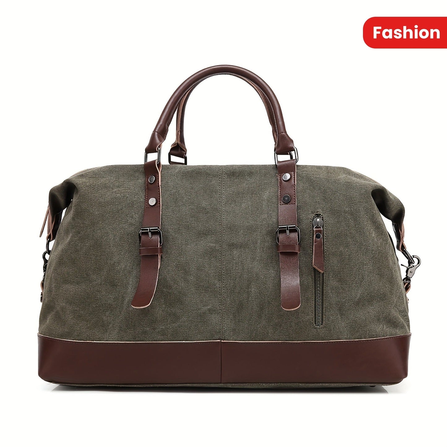 Canvas Weekender Bag Large Capacity Travel Duffel Overnight Bag Zipper Canvas Holdall Tote Satchel Handbag for Men Women Black Navy Army