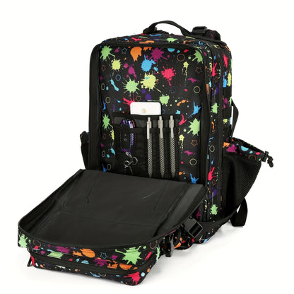 Large Hiking Backpack 45L Fluorescent Tie Dye – Lightweight Daypack for Camping, Travel, Cycling, Fitness & School
