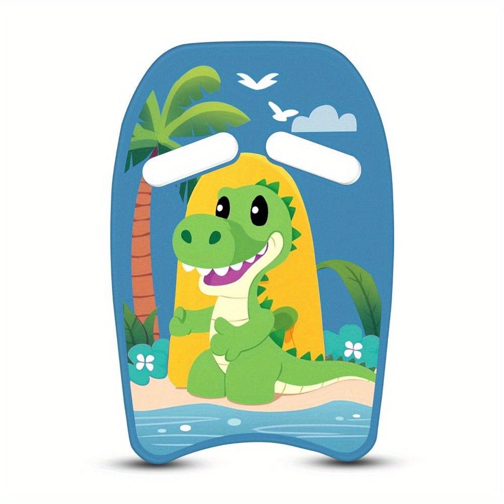 Kids Swimming Kickboard – Cute Dinosaur Cartoon Design, Blue Buoyant Foam Pool Training Aid for Toddlers Children