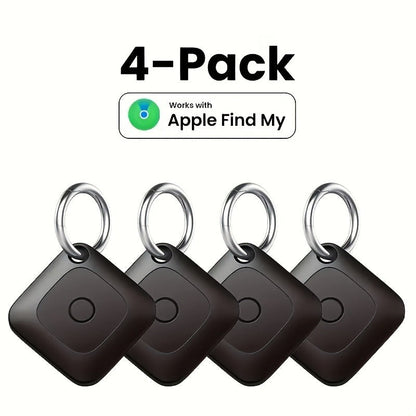 Round Bluetooth Item Finder in One-, Two- or Four-Pack Black Options with 1.43-Inch Case and Key Ring