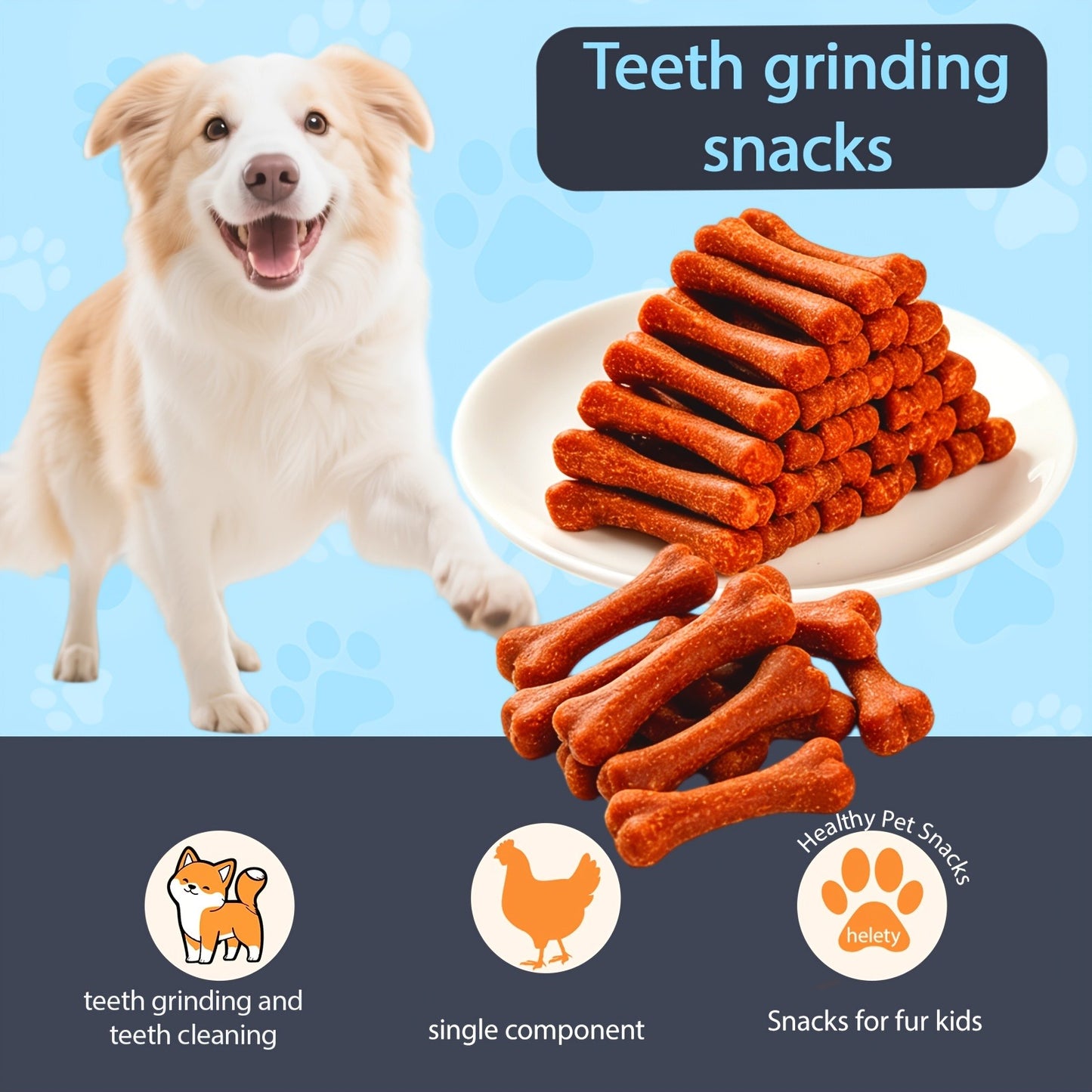 Chicken Dog Training Treats Dumbbell Shape – Natural High Protein Reward Snacks for Small Medium Large Dogs, Rice & Chicken Flavor
