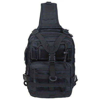 Multi-Pocket Tactical Chest Sling Bag with Adjustable Shoulder Strap in Black, Fern Green or Khaki