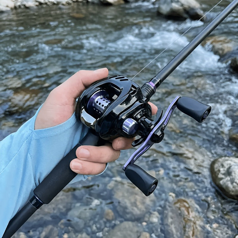 Baitcasting Reel 7.2:1 High-Speed Gear Ratio, 5+1 Ball Bearings 17.64LB Max Drag, Lightweight Freshwater Saltwater Bass Fishing Reel