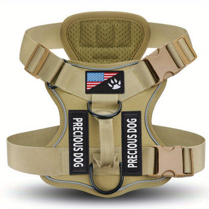Reflective No-Pull Dog Harness with Patches – Adjustable Soft Mesh Vest Harness for Small, Medium & Large Dogs | S, M, L, XL