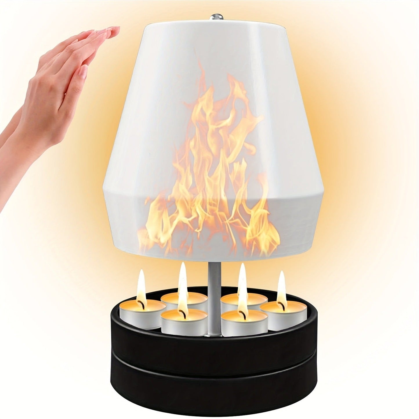 Portable Candle Heater with Hand Warmer & Candle Holder, 3-in-1 Multifunctional Metal Heater for Camping