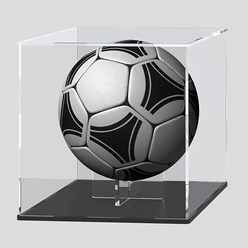 Acrylic Football Display Case Clear Crystal Box with Removable Football Stand Detachable Easy Assembly Memory Storage Display Box for Full