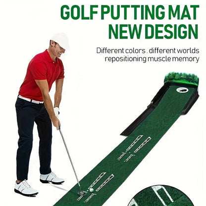 Golf Putting Mat with Automatic Ball Return – 3/5/7 ft Indoor Outdoor Putting Green | Professional Practice Turf with Ball Collector