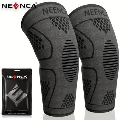 Compression Knee Sleeve 2 Pack for Men Women Breathable Non-Slip Silicone Strip Knee Support High Elasticity Running Exercise High Intensity