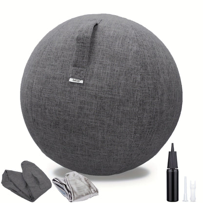 Fitness Equipment 65cm Exercise Ball with Fitted Fabric Cover Carry Handle Pump and Two Colors