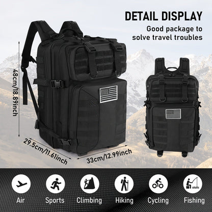 Tactical Military Backpack 50L – Large Capacity Molle Rucksack for Camping, Hiking, Hunting, Fishing & Travel