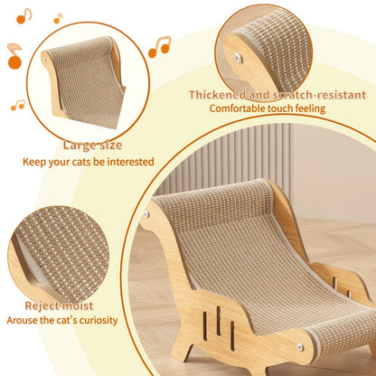 Cat Scratcher Lounge Pad Large Upgraded Sisal for Indoor Cats – Durable Stable Cat Furniture Scratch Board & Resting Mat