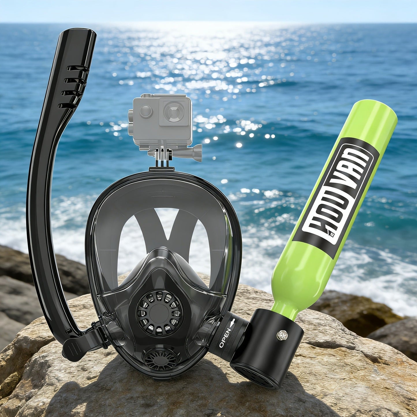 Aluminum Alloy Mini Diving Tank 0.5L – Portable Scuba Oxygen Cylinder with Regulator for Underwater Photography Snorkeling Recreation