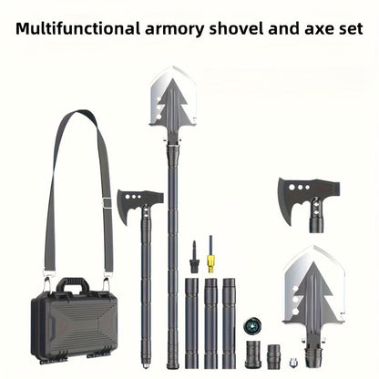 Hand-Forged Camping Axe & Shovel Set Portable Outdoor Tool Kit for Chopping Firewood Hiking Backpacking Gardening Backyard Survival