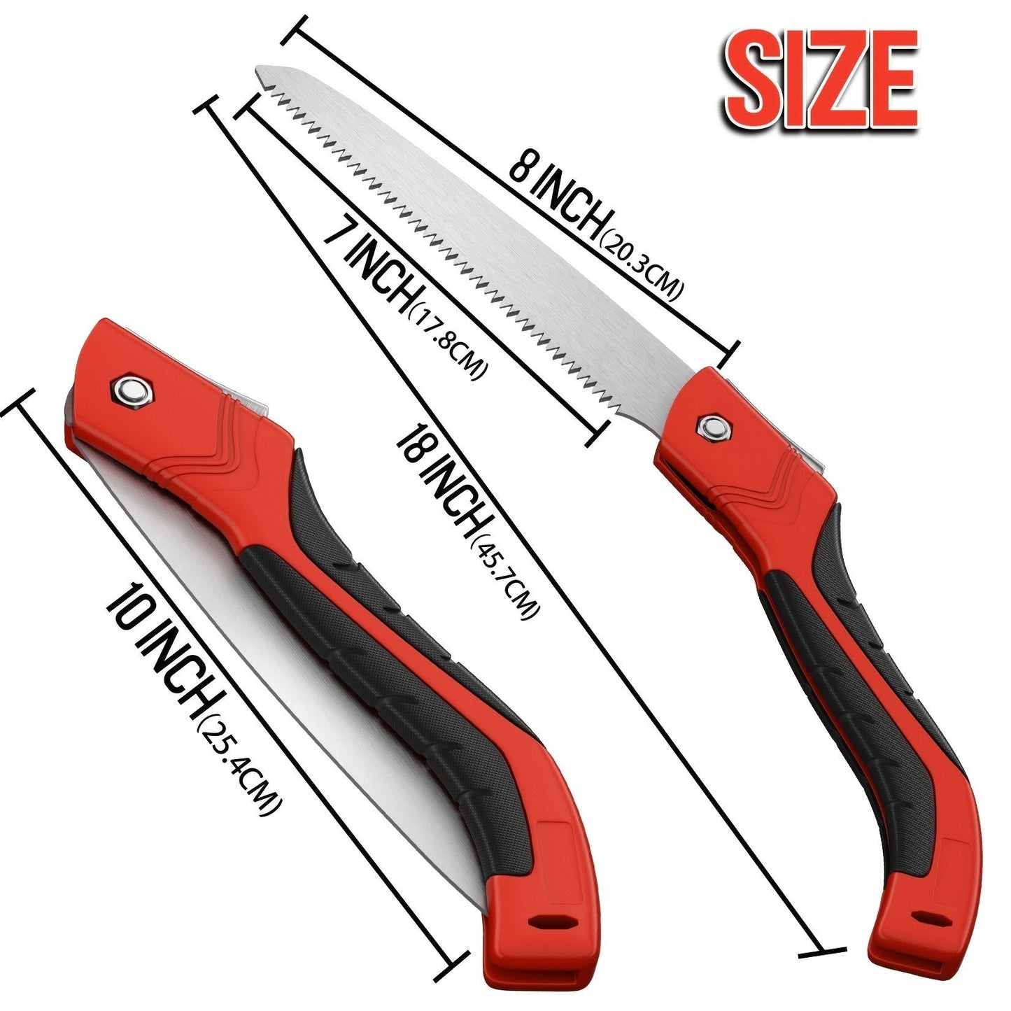Folding Saw Portable Pruning 7-Inch SK5 Blade Collapsible Manual Wood Cutting Saw for Camping, Survival