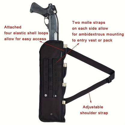 Tactical Shotgun Holster with MOLLE System – 19" 600D Oxford Cloth, Adjustable Strap & Shell Loops, Lightweight Hunting & Shooting Scabbard
