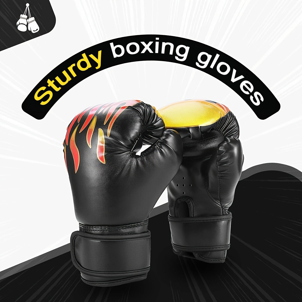 Boxing Training Gloves with Pearl Sponge Padding – Professional Shockproof Faux Leather Gloves for Muay Thai, Sparring