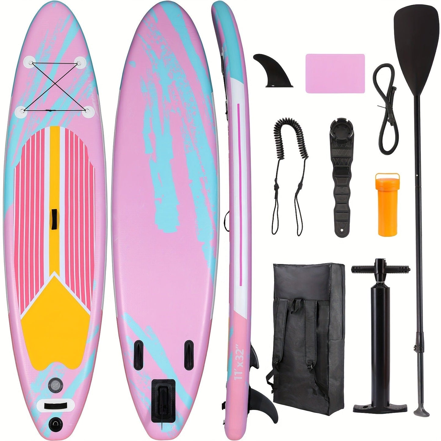 Inflatable Stand-Up Paddle Board in 10, 11 or 12-Foot Lengths with Five Colors and Three-Fin Layout